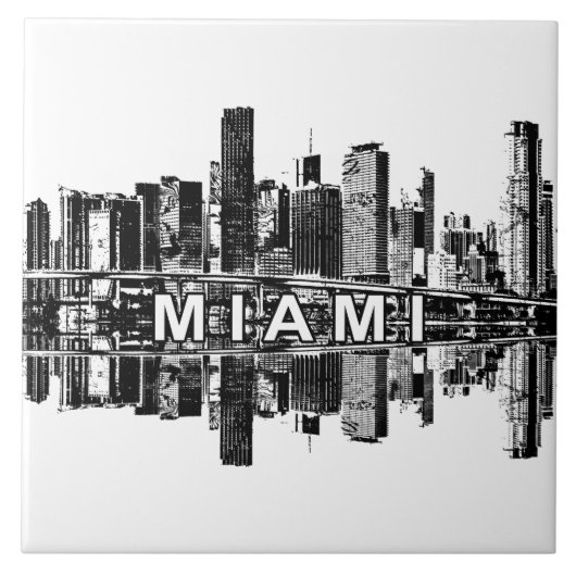 Miami, Skyline von Florida Fliese (Vorderseite)
