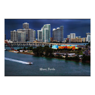 Miami, Skyline von Florida Poster