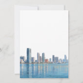 Miami Skyline Watercolor Elegant Wedding Einladung (Rückseite)