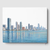 Miami Skyline Watercolor Wedding Gästebuch (Rückseite)