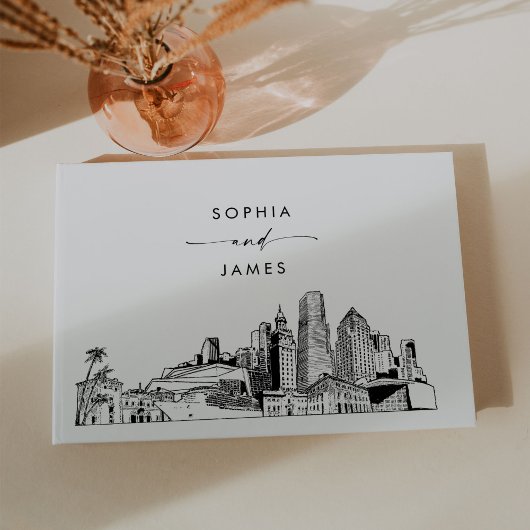 Miami Skyline Wedding Guest Book Gästebuch