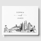 Miami Skyline Wedding Guest Book Gästebuch (Vorderseite)