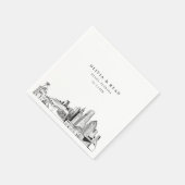 Miami Skyline Wedding Paper Cocktail Napkin Serviette (Ecke)
