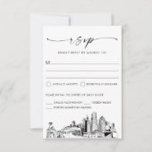 Miami Skyline Wedding RSVP Response Card Karte (Vorderseite)