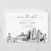 Miami Skyline Wedding Save the Date Card Einladung (Vorderseite)