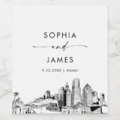 Miami Skyline Weinetikett (Einzelnes Label)