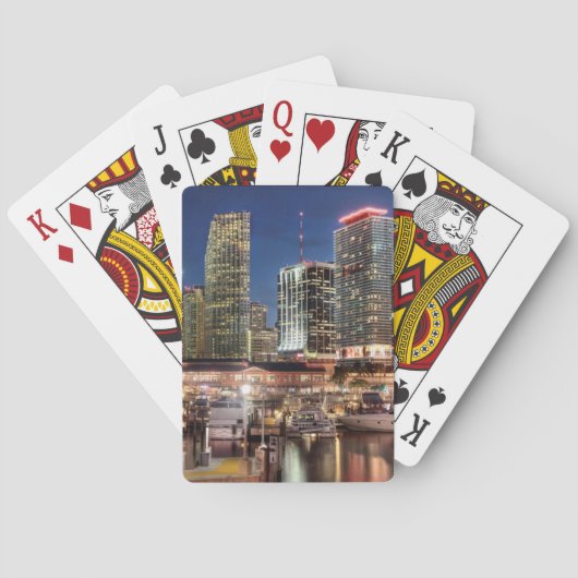 Miami-Skylinestadt in Florida Spielkarten (Rückseite)