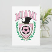 Miami Soccer Varsity Style Einladung (Stehend Vorderseite)