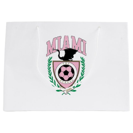 Miami Soccer Varsity Style Große Geschenktüte (Vorderseite)