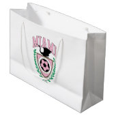 Miami Soccer Varsity Style Große Geschenktüte (Vorderseite Schrägansicht)
