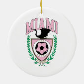 Miami Soccer Varsity Style Keramik Ornament (Hinten)