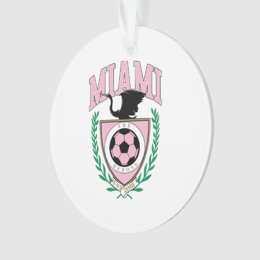 Miami Soccer Varsity Style Ornament (Vorderseite)