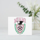 Miami Soccer Varsity Style Postkarte (Stehend Vorderseite)