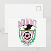 Miami Soccer Varsity Style Postkarte (Vorne/Hinten)