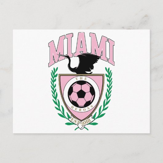 Miami Soccer Varsity Style Postkarte (Vorderseite)