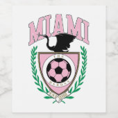 Miami Soccer Varsity Style Weinetikett (Einzelnes Label)
