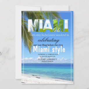 Miami-Sommer-Mädchen-Wochenende-Junggesellinnenabs Einladung