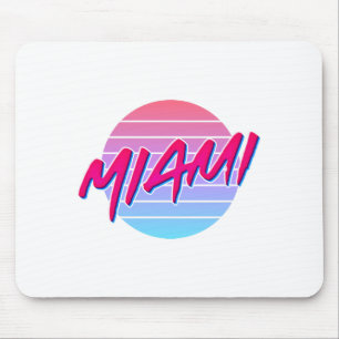 Miami-Sonnenuntergang Neon-Farben im Vintage-Stil Mousepad