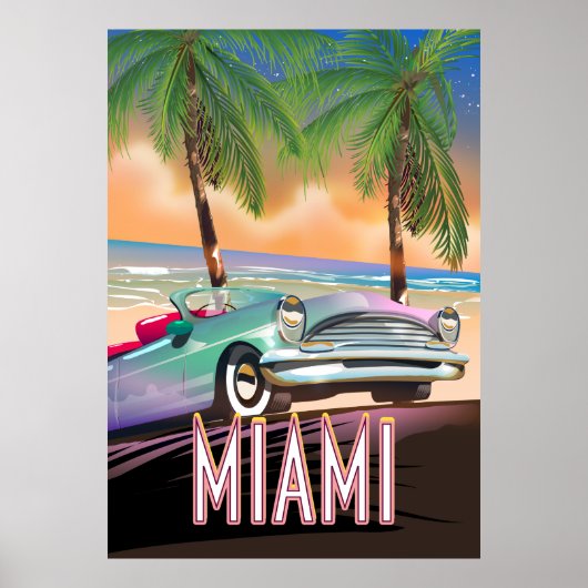 Miami Sonnenuntergang Poster (Vorne)
