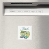 Miami-Sonnenuntergangs-Logo Magnet (In Situ (Geschirrspüler))