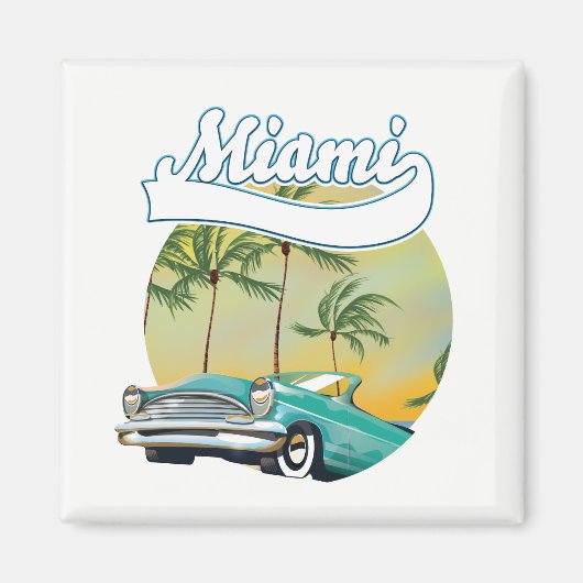 Miami-Sonnenuntergangs-Logo Magnet (Vorne)