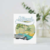 Miami-Sonnenuntergangs-Logo Postkarte (Stehend Vorderseite)