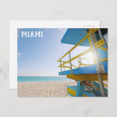 Miami South Beach Florida - Bahnhof Postkarte (Vorne/Hinten)