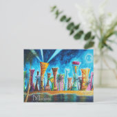 Miami South Beach Florida Pop Art Travel Postkarte (Stehend Vorderseite)