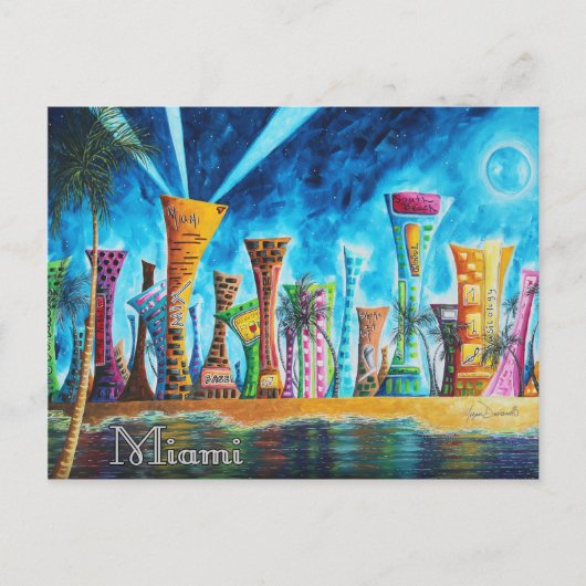 Miami South Beach Florida Pop Art Travel Postkarte (Vorderseite)