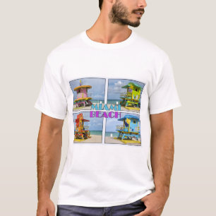 Miami South Beach Lifeguard Towers T-Shirt