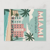 Miami South Beach: Vintager Küstenarm Postkarte (Vorderseite)