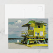 Miami South Beach Yellow Lifeguard Tower Postkarte (Vorne/Hinten)