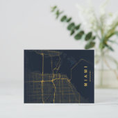 Miami Stadtplan Minimale Postkarte (Stehend Vorderseite)