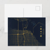 Miami Stadtplan Minimale Postkarte (Vorne/Hinten)