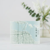 Miami Stadtplan Minimale Postkarte (Stehend Vorderseite)