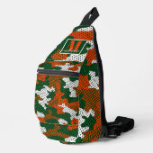 Miami Storm green & Orange Camo Printed Crossbody Bag (Rechte Ecke)