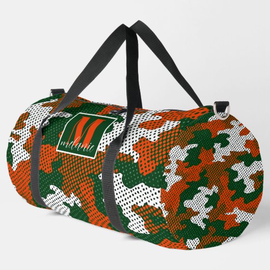 Miami Storm green & Orange Camo Printed Duffle Bag (Linke Ecke)