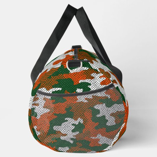 Miami Storm green & Orange Camo Printed Duffle Bag (Rechts)