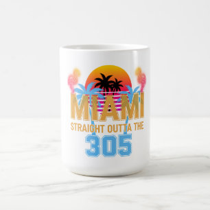 Miami Straight Outta The 305 Vintage Sonnenunterga Kaffeetasse