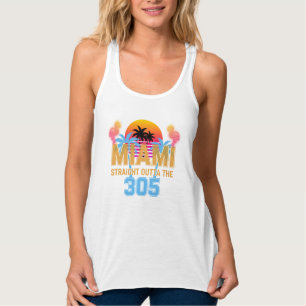 Miami Straight Outta The 305 Vintage Sonnenunterga Tank Top