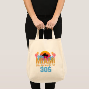 Miami Straight Outta The 305 Vintage Sonnenunterga Tragetasche
