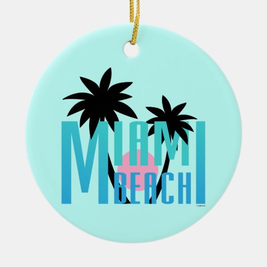 Miami-Strand-Florida-Typografie Keramik Ornament (Vorne)