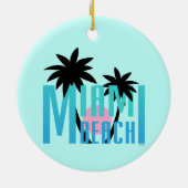 Miami-Strand-Florida-Typografie Keramik Ornament (Hinten)