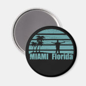 Miami Strand Florida Vintage Magnet (Vorderseite/Rückseite)