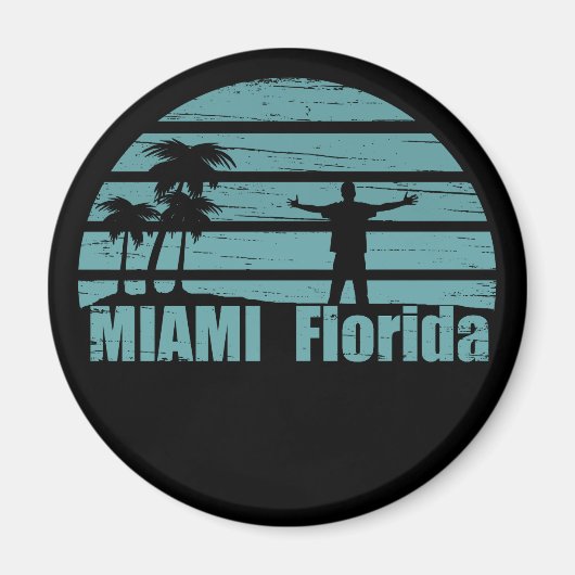 Miami Strand Florida Vintage Magnet (Vorne)