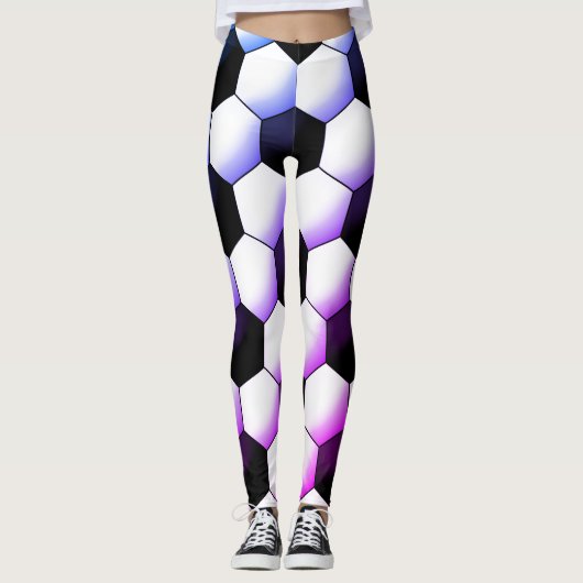 Miami Style Fußball Muster Transparenter Hintergru Leggings (Vorderseite)