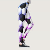 Miami Style Fußball Muster Transparenter Hintergru Leggings (Rechts)