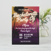 Miami Summer Girls Weekend Bachelorette Party Einladung (Stehend Vorderseite)