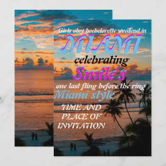 Miami Summer Girls Weekend Junggeselinnen-Abschied Einladung