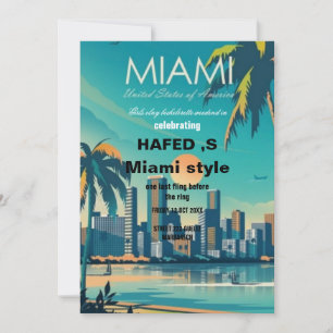Miami Summer Girls Weekend Junggeselinnen-Abschied Einladung